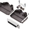 TRU COMPONENTS 7709056 Zestaw listew żeńskich D-Sub TCDPPK25BKHDS44K, rzędy: 3, styki: 44, 180 °, 1 szt.