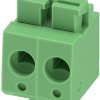 PCB terminal, 2 pole, pitch 5 mm, AWG 26-24, 16 A, spring-clamp connection, green, 1792863