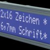 EA DIP162-DN3LW LCD DIP module, dot matrix, 2x16 characters, blue