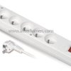Przedłużacz 1,5m 6x2p+Z+wył. biały 1,5mm J-X/PL