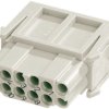 Socket contact insert, DD, 12 pole, unequipped, crimp connection, 09140123101