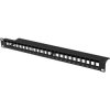 Patch panel pusty RACK 19 1U na 24 moduły keystone czarny LANBERG