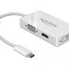 Delock USB 2.0 adapter [1x złącze męskie USB-C - 1x złącze żeńskie VGA, złącze żeńskie HDMI, złącze żeńskie DVI 29-pin]