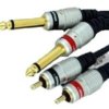 VITALCO MK50 Kabel Audio 2x Jack 6,3mm Mono (wtyk) / 2x RCA Cinch (wtyk) 3m