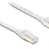 81024 RJ45 Flat Patch Cable Cat.8.1 U/FTP up to 40 Gbps 0.5 m white