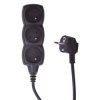 Przedłużacz 3-gniazda z/u 1,5m /H05VV-F 3G1/ czarny PC0311