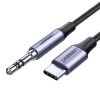 Kabel USB-C do jack 3,5 mm AUX, 1 m, nylonowy oplot, UGREEN