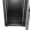 Szafa instalacyjna rack stojąca 19 24u 600x600 czarna drzwi szklane lcd lanberg (flat pack) v2 FF01-6624-12BL