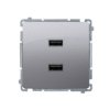 SIMON BASIC Ładowarka 2 x USB (moduł) 2.1 A 5V DC 230V stal inox BMC2USB.01/21 KONTAKT SIMON