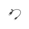 Złącze USB 3.0 A - USB-C 0,2m 2A czarne Maxlife
