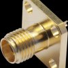 100024709 SMA fitted socket with flange, gold-plated
