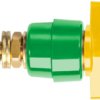 Pole terminal, 4 mm, yellow/green, 1000 V, 63 A, M6 threaded bolt, nickel-plated, POL 631 / GNGE