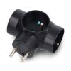 Rozgałęźnik elektryczny - 3 gniazda z uziemieniem - czarny - DPM P901B