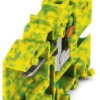 COMBI jack, push-in connection, 0.14-1.5 mm², 1 pole, 17.5 A, 6 kV, yellow/green, 3213373