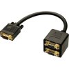 LINDY 41214 VGA Y adapter [1x VGA plug - 2x VGA plug] Black 0.18 m