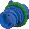 Plug, unequipped, 4 pole, straight, 2 rows, blue, 4-967402-1