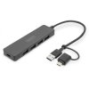 Digitus DA-70235 USB 3.0 hub USB C Black multi-port splitter USB adaptor