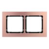 DECO Ramka uniwersalna podwójna - aluminium szczotkowane (ramka: kolor miedziany spód: czarny) 9-12-DRA-2
