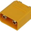 Wtyk; zasilające DC; XT90PB-M; 2 tory; proste; przewlekany (THT); żółty; PCB; 40A; 500V; poliamid (PA); mosiądz; Amass; RoHS