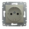 VENA Gniazdo pojedyncze z/u Schuko z przesłonami satyna 515041