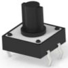 Short-stroke pushbutton, Form A (N/O), 50 mA/24 VDC, unlit , actuator (black, L 8.02 mm), 1.56 N, THT, 1437565-4