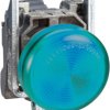 Signal light, illuminable, waistband round, green, front ring silver, mounting Ø 22 mm, XB4BV63