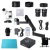 MUSTOOL 3.5X - 90X Ramie Articulacyjne Uchwyt Pilara Zoom Simul Focal Trinocular Mikroskop Stereo 4K + Kamera Wideo 34MP Do PCB