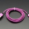 Adafruit Pink and Purple Braided USB A to Micro B Cable - 2 meter long
