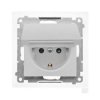 Simon 55 Gniazdo Schuko IP44 z przesłonami z uszczelką (moduł), szybkozłącza. Klapka w kolorze Aluminium mat TGSZ1BCZ.01/143