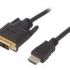 Kabel DVI-D (18+1) wtyk,HDMI wtyk, PVC, czarny, 30AWG, dł. przewodu: 4,5m CC-HDMI-DVI-15