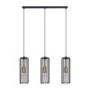 Lampa wisząca potrójna GABIA, metalowe klosze zwisy na E27 czarno złote K-4936 Kaja Lighting