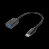 Adapter USB gniazdo A 3.0 - wtyk typu C, OTG, przewód 15 cm; REBEL
