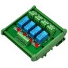 ELECTRONICS-SALON DIN Rail Mount 4 DPDT Signal Relay Interface Module, DC 5V Version.