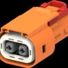 Plug, 2 pole, straight, 1 row, orange, 2103177-2