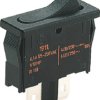 Rocker switch, black, 1 pole, On-Off, off switch, 6 (2) A/250 VAC, 4 (1) A/250 VAC, IP40, unlit, unprinted, 1901.1102