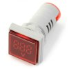 Woltomierz cyfrowy - LED 32x32mm - 500VAC - czerwony