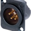 XLR panel plug, 4 pole, gold-plated, 1.5 mm², AWG 16, zinc die casting, NC4MD-LX-B