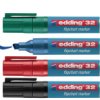Marker do flipchartu Edding 4-32-4 4-32-4 1 - 5 mm czarny, czerwony, niebieski, zielony 4 szt.
