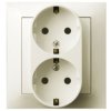 IMPRESJA Gniazdo podwójne z uziemieniem schuko kompletne z ramką ecru GP-2YS/27 OSPEL