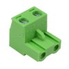 2-Way 7.62mm Right Angle Pluggable Terminal Block Green 15A 300V