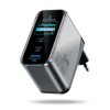 Ładowarka sieciowa GaN LCD 67W 2x USB-C PD + USB-A - everActive SC-670Q PRO