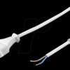 Mains cable with euro plug, strain relief, white