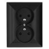 OPAL Gniazdo podwójne z uziemieniem czarny mat GPt-6 Op CZ/MAT