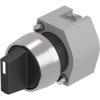 Selector switch, unlit, groping, waistband round, black, front ring natural, 2 x 42°, trigger position 3, mounting Ø 22.5 mm, 70