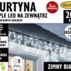 Lampki Bulinex kurtyna sople 200led biały zimny 9.6m biały gruby przewód