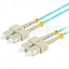 Patchcord światłowodowy MM SC/UPC-SC/UPC duplex 3mm OM3 bezhalogenowy LSOH aqua 3m LANBERG