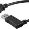 USB 2.0 extension cable, USB plug type A to USB socket type A, 0.3 m, black, 95702