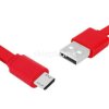 Kabel usb-micro usb1m płaski czerwony