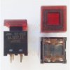 DS-662K-S-R-R red illuminated push switch - Miyama