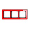 DECO Ramka 3 potrójna uniwersalna - efekt szkła (ramka: czerwona: spód: czarny) czerwony 17-12-DRS-3 KARLIK